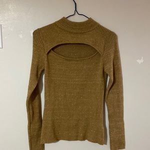 Gold peekaboo Bebe turtleneck